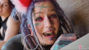 Cute Dominatrix Miss Flora controls tattooed Anuskatzz