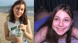 Hooking Up At The Beach – Cutie Makes Him Cum THREE TIMES !