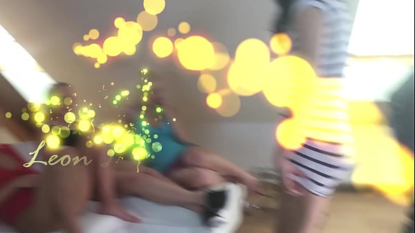 Sexy sluts at home do yoga and fitness stretching to flash their tits on try on haul party day